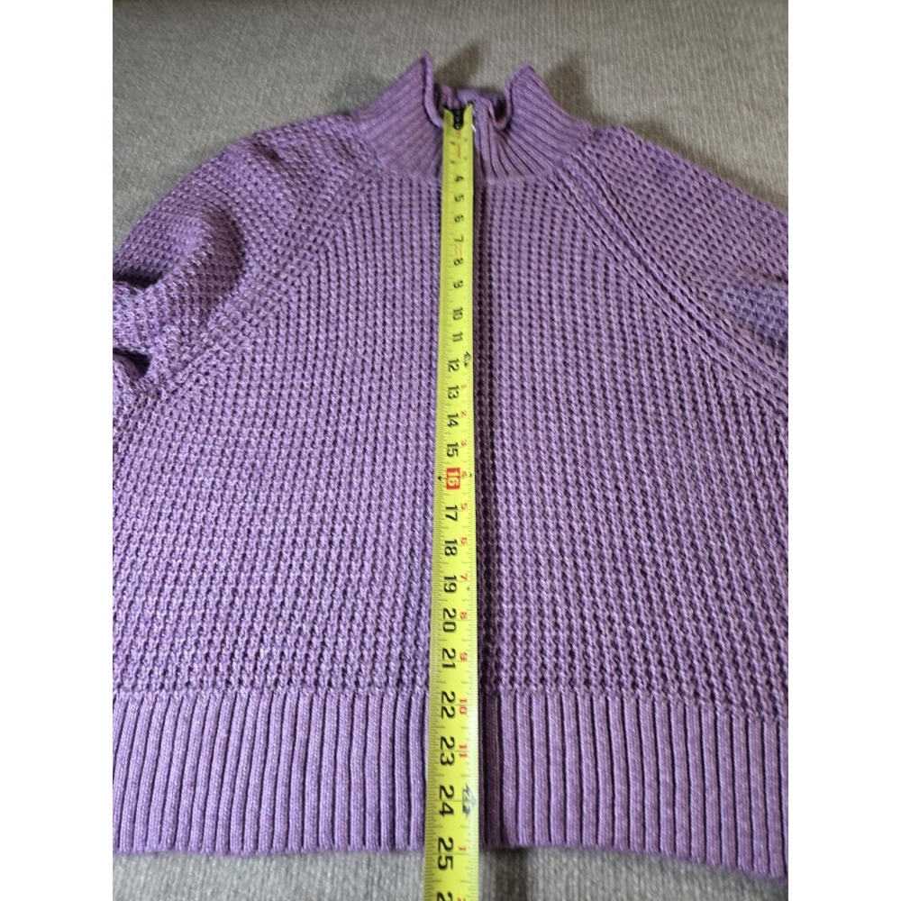 American Eagle Purple Mock Neck Relaxed Fit Chunky Knit  Sweater Size XL - Picture 6 of 7